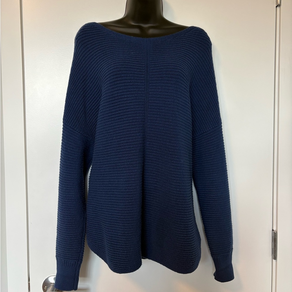 White Stuff Merino Wool Navy Crew Neck Sweater | Size Large - Picture 2 of 8